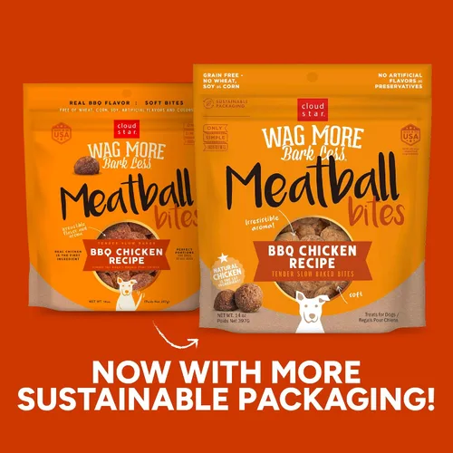 Vista 3 de Wag More Bark Less - Golosinas suaves para perros, pollo barbacoa, bolsa