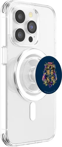 Vista 4 de Harry Potter Hogwarts PopSockets MagSafe PopGrip con escudo floral multicolor para iPhone