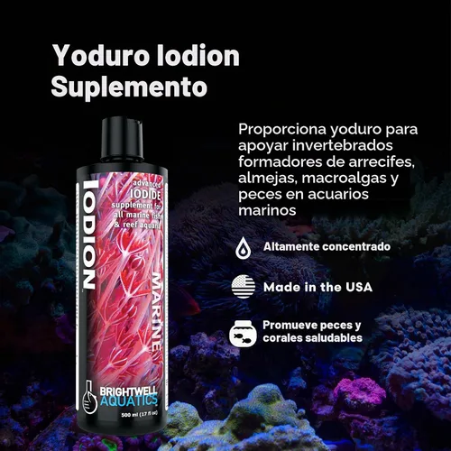 Vista 2 de Brightwell Aquatics Fórmula de suplemento de arrecife de yoduro de yodio, 16.9 fl oz