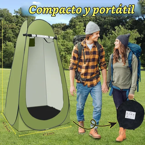 Vista 7 de Tienda de ducha desplegable para camping, tienda de ducha portátil al aire libre con ducha recargable de 6000 mAh (verde)