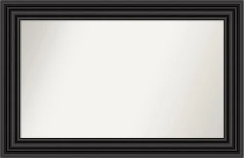 Vista 681 de Amanti Art Espejo personalizado, espejo de baño negro puente, espejo de pared o espejo de tocador de baño sobre el fregadero (26 x 26 pulgadas)