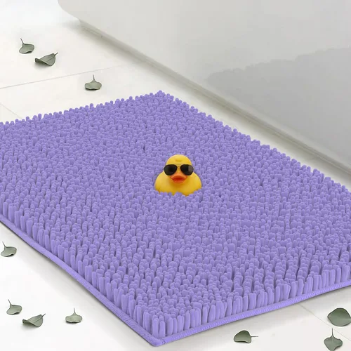 Vista 39 de Tapetes de baño pequeños de felpilla de 22 x 14 pulgadas, tapetes de baño absorbentes de felpa, de secado rápido, suaves y lavables a máquina