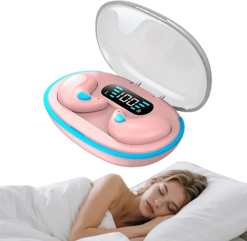 Vista 11 de Auriculares invisibles Bluetooth para dormir inalámbricos pequeños con cancelación de ruido, auriculares planos para dormir de lado, impermeables