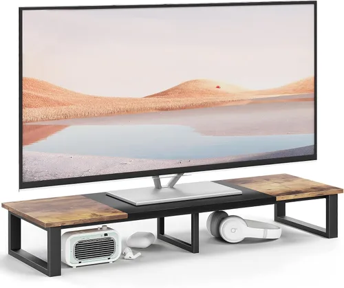 Vista 11 de aboxoo Elevador de TV de 45 pulgadas para TV de 32 a 60 pulgadas, estante elevador de TV, elevador de soporte de TV de mesa, mesa de monitor de Negro