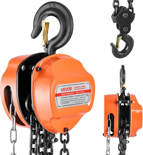 Vista 10 de VEVOR Polipasto de cadena manual, capacidad de 1/2 tonelada de 1100 libras, bloque de cadena manual con cadena galvanizada G80 mejorada, altura