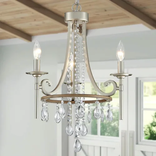 Vista 12 de WUZUPS Candelabro de Velas Colgante de 3 Luces, Lámpara de Techo Moderna, Accesorio de Iluminación para Dormitorio, Pasillo, Bar, Cocina, Comedor Oro