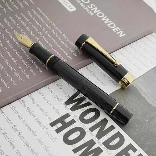 Vista 6 de Jinhao 100 - Pluma estilográfica de estilo clásico en celuloide, instrumento de escritura suave con punta #6, juego de pluma con convertidor