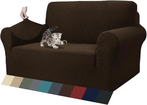 Vista 60 de ZNSAYOTX 1 Funda de silla Jacquard para sala de estar, funda de silla de alta elasticidad con brazos, antideslizante, apta para mascotas, funda