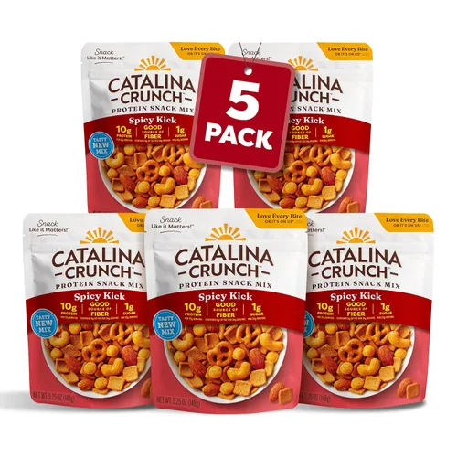 Vista 8 de Catalina Crunch Mezcla de Snacks con Proteína y Cheese Crisps - 10g de Proteína, 1g de Azúcar por Porción - Buena Fuente de Fibra, Keto, Sin Gluten