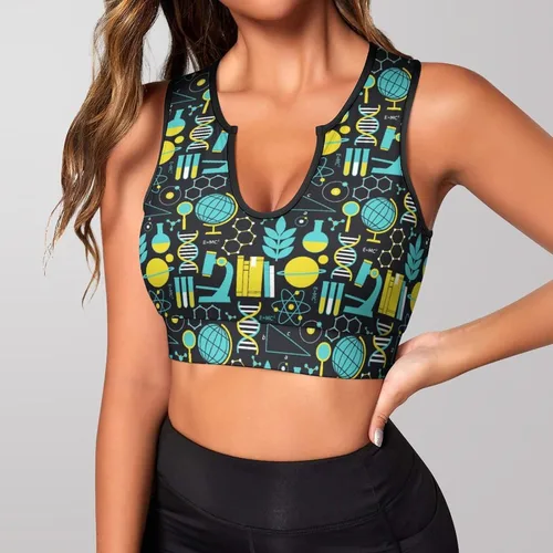 Vista 7 de Sujetador deportivo para mujer, camiseta sin mangas para yoga, fitness, entrenamiento, correr