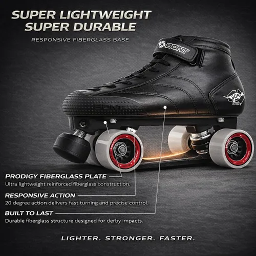 Vista 3 de Bont Prostar Roller Derby Skates - Botas veganas moldeables por calor con placa Prodigy