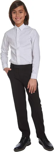 Vista 3 de Calvin Klein Boys' Flat-Front Bi-Stretch Dress Pant, Straight Leg Fit, Belt Loops & Front Pockets