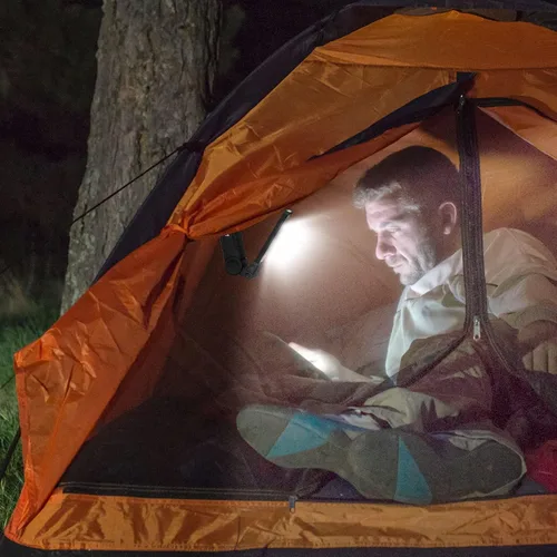 Vista 7 de Honoson - Juego de 4 luces de trabajo LED Honoson recargables con base magnética, gancho para colgar y rotación de 360°, 5 modos de linterna LED