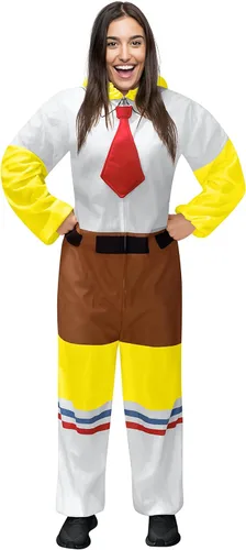 Vista 2 de Rubies Mono clásico de Bob Esponja para adultos Amarillo