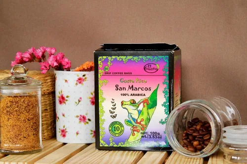 Vista 8 de Bolsas de café de goteo costarricenses molido de tostado medio (paquete de 10) – 100% granos arábica frescos, cultivados a la sombra y de origen