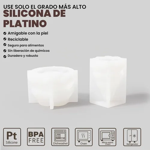 Vista 7 de BOOWAN Nicole Moldes de silicona apilables para árbol de Navidad con tapa, moldes modulares de silicona para hormigón Jesmonite, cemento hecho a