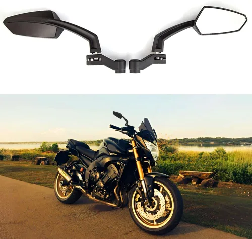 Vista 3 de Espejos retrovisores universales negros para motocicleta con 0.394 in y 0.315 in compatibles con Honda Grom Yamaha Kawasaki y más