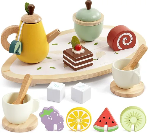 Vista 7 de PairPear Juego de té para niños pequeños de 3 a 5 años, juego de té