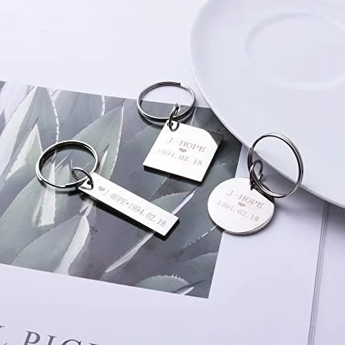 Vista 6 de Llavero BTS Bangtan Boys Army Jewelry of Lover Fans regalo ARMY Bangtan Boys llave de acero inoxidable regalo de cumpleaños