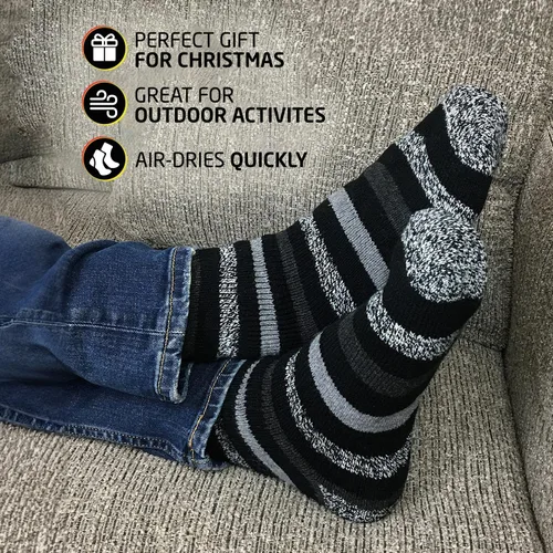 Vista 5 de HOT FEET - Calcetines térmicos para hombre, paquete de 24unidades, calcetines para frío extremo, para botas, calcetines de invierno con aislamiento