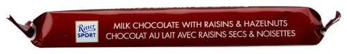 Vista 4 de Ritter Sport, Barra de chocolate con pasas y avellanas, 3.5 oz