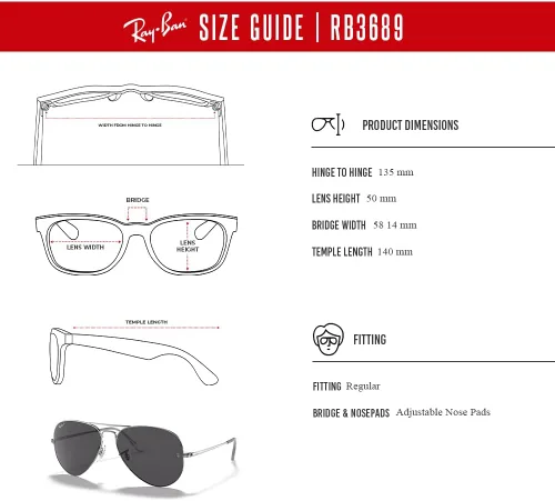Vista 6 de Ray-Ban Aviator Metal II RB3689 - Lentes de sol de aviador para hombre y mujer + paquete con kit de gafas de diseño iWear de cortesía