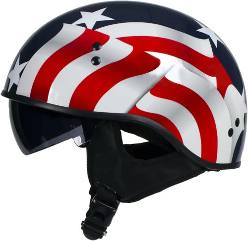 Vista 7 de Hot Leathers T72 'Blue Flag' Advanced DOT - Casco de motocicleta para hombres y mujeres con visera desplegable
