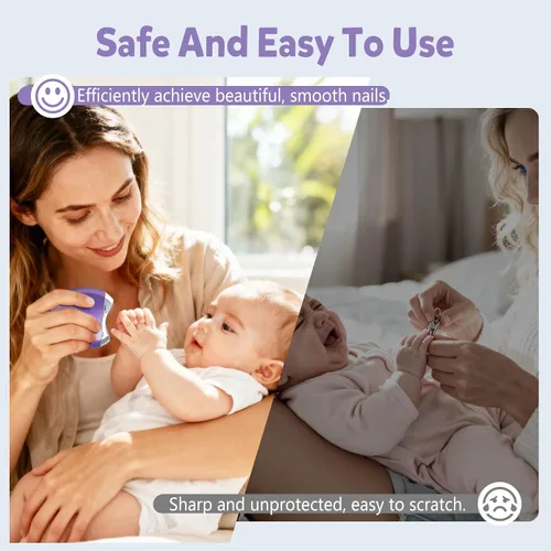 Vista 3 de Cortaúñas eléctrico para personas mayores con lima de uñas eléctrica, luz LED y 3 velocidades, cortaúñas eléctrico automático para adultos y niños