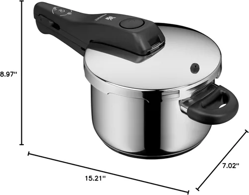 Vista 18 de WMF Perfect Rapid Cooker - Olla de cocción rápida (7.1 in de diámetro, 2 litros y medio, con protección contra llamas), acero inoxidable