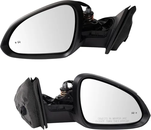 Vista 32 de TRQ Conjunto de 2 piezas de espejo lateral para conductor y pasajero, ajuste eléctrico, sin calefacción, sin memoria, color negro, compatible