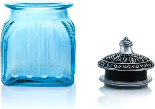 Vista 2 de Tarro de cristal vintage para dulces con tapa, tarro de alimentos, frasco de nueces, joyero, para boda, dulces, bufé, almacenamiento de cocina