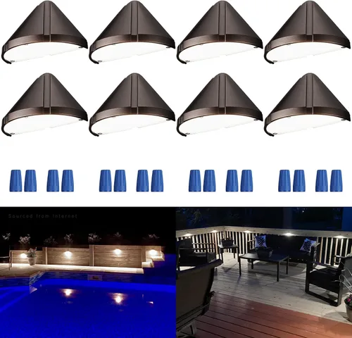 Vista 11 de LEONLITE Luces LED de cubierta de 5 W de bajo voltaje, luz de barandilla de escalera de 12 V, luz de valla de paisaje al aire libre, cable listado 5