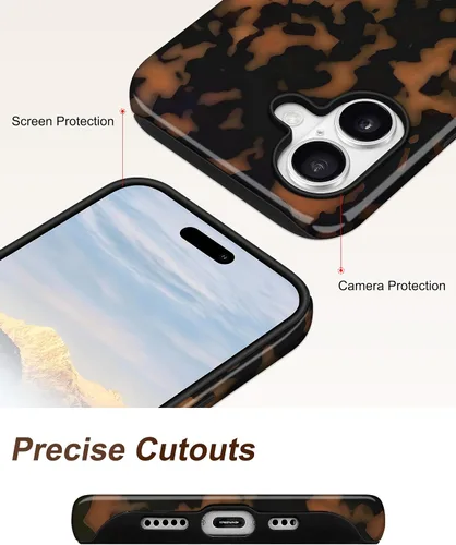 Vista 349 de Jusy Funda compatible con MagSafe con estampado de caparazón de tortuga marrón para iPhone 7/8/SE, cubierta protectora de TPU suave magnética