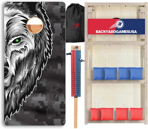 Vista 48 de CornholeGamesUSA Pro - Juego de tablas de Cornhole Fabricado en Estados Unidos Abedul báltico 3/4 Sin rebote Patas triples gruesas Dos