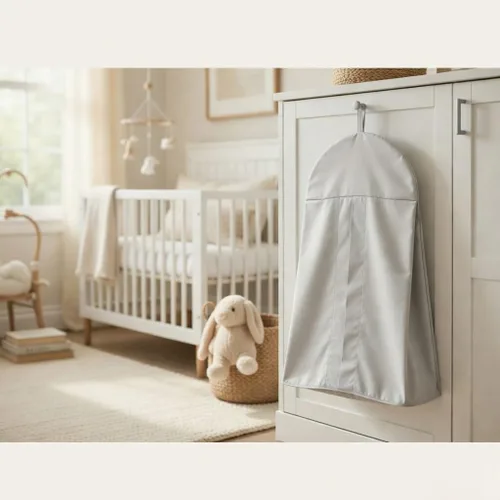 Vista 6 de EVERYDAY KIDS Organizador colgante de almacenamiento de pañales para guardería, apilador de pañales plegable, lavable a máquina y espacio espacioso