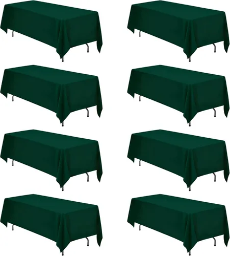 Vista 125 de BRILLMAX - Manteles para mesa rectangular de 6 pies, tela de lino de poliéster, lavable, para boda, recepción, banquete, fiesta de cumpleaños, 60 x