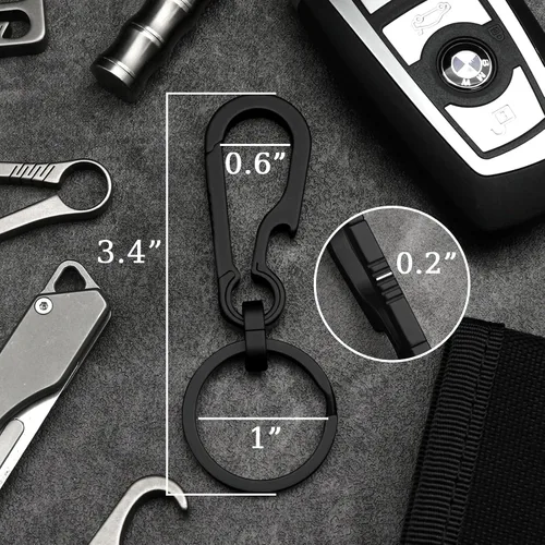 Vista 5 de Small Titanium Keychain Clip with Titanium Key Ring, Key Chain Clip Key Holder