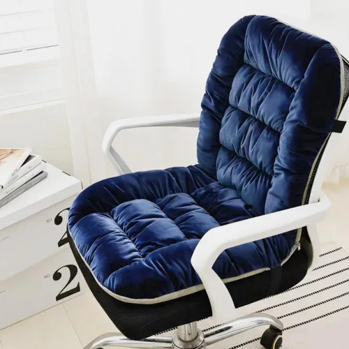 Vista 9 de Cojín para Silla de Oficina con Asiento Suave, Funda Desmontable, Soporte Lumbar, para Silla Mecedora, 90x50cm