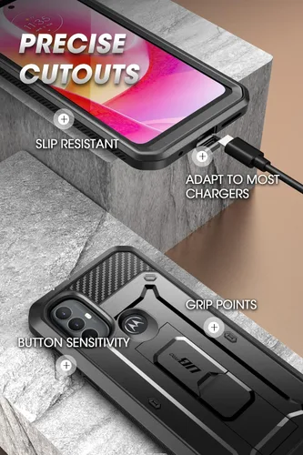 Vista 6 de SUPCASE Unicorn Beetle Pro Series - Funda para Moto G Power 2022, funda resistente de cuerpo completo con clip para cinturón y soporte con protector