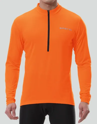 Vista 3 de Spotti Playera de mangas largas para ciclismo, para hombre. Remera para ciclismo, transpirable y de secado rápido.