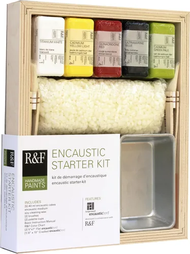 Vista 9 de R&F Handmade Paints - Juego de pinturas encáusticas de alta calidad, tonos cromáticos, 6 colores, multicolor