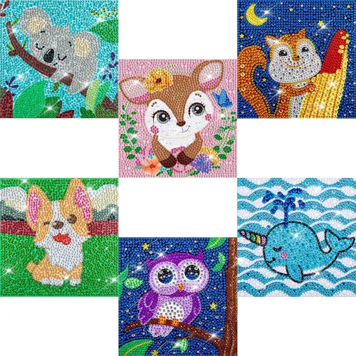 Vista 17 de Labeol Kits de arte de diamantes para niños, manualidades para niñas de 6 a 8 a 10 a 12 años, fáciles de hacer tú mismo, creativas calcomanías
