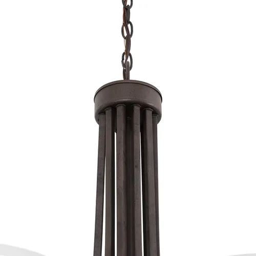 Vista 8 de Yosemite Home Decor 98339-6+3DB Sequoia - Lámpara de araña con pantalla de alabastro esmerilado, 9 luces, marrón oscuro