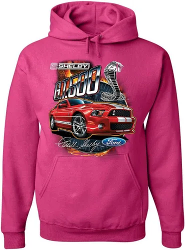 Vista 3 de Tee Hunt Ford Mustang 2014 Shelby GT500 Cobra Sudadera con capucha American Muscle Car Sudadera