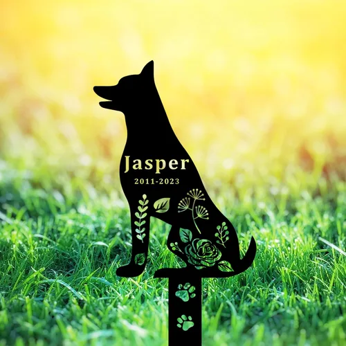 Vista 8 de Estaca de metal para perros conmemorativos para tumbas para perros al aire libre, estaca conmemorativa personalizada para perros, estaca
