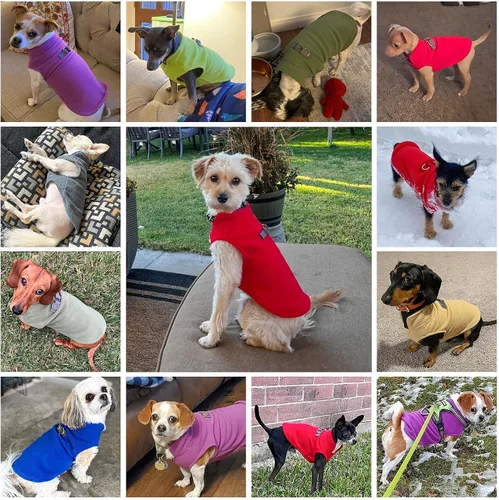 Vista 2 de BEAUTYZOO Chaleco de forro polar para perro, chaqueta de invierno para perros pequeños y medianos con correa de anillo en D, abrigo con capucha