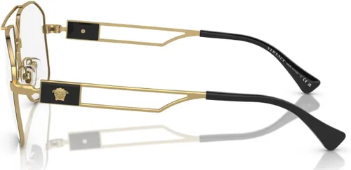 Vista 3 de Versace VE1287-1443 Marco para gafas NEGRO/ORO con lente DEMO 2.323 in, Negro/Oro