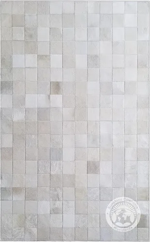 Vista 7 de Sunshine Cowhides Alfombra de piel de vaca Patchwork Blanco Natural - Calidad Premium (4x6')