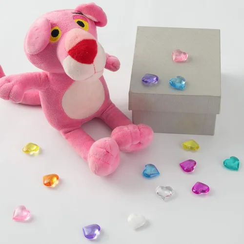 Vista 5 de 150 piezas de cristal acrílico rosa en forma de corazón gemas