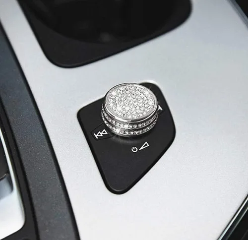Vista 4 de Bling - Cubierta de perilla para Audi A3 A4 Q2 Q3 S Series de control de audio de volumen diamantes de imitación cubierta decorativa cubierta